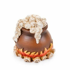 Miniature Bubbling Cauldron, Cauldron on a Fire Miniature, Halloween Accessory,  Halloween Cake Topper