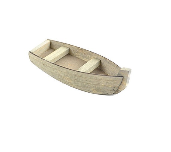 Wood Fishing Boat, Water Landscaping Accessory, Fisherman Boat