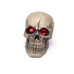 Miniature Skull with Red Eyes, Halloween Fairy Garden Miniature, Fall Party Deco, Halloween Cake Topper