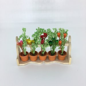 Flower Box with Wild Flowers, Artificial Flower Dollhouse Miniature, Miniature Garden Flowers