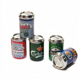 Miniature Beer Can Assortment, Party Drinks, Pool Party Beverages,  Dollhouse Kitchen Drinks