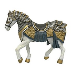 Märchen Pferd, Mittelalter Pferd Miniatur, Pferd in Rüstung, Karussell Pferd, Miniaturpferd