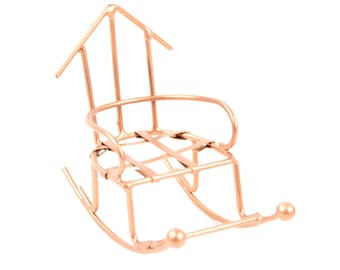 Miniature Copper Wire Rocking Chair