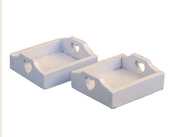 Pair of Dollhouse  Miniature White Trays
