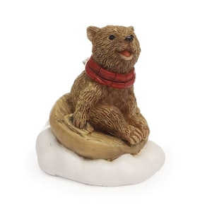 Brown Bear on the Snow, Holiday Tubing Bear,  Winter Bear