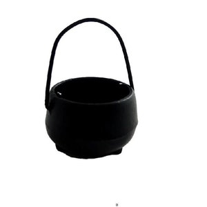 Miniature Black Cauldron, Fairy Garden Brewing Pot, Black Metal Pot, Witch&#39;s Pot