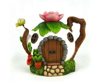 Miniature White Teapot House