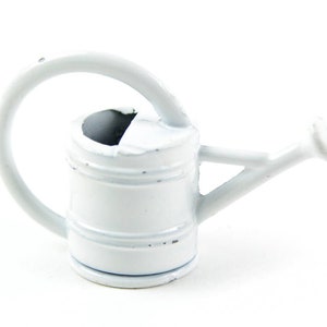 Miniature White Watering Can, Fairy Garden Accessory