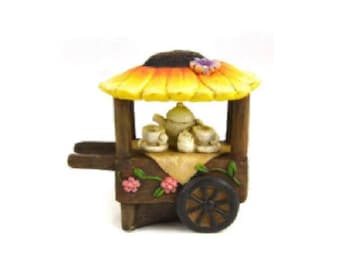 Miniature Orange Flower Topped Spring Cart