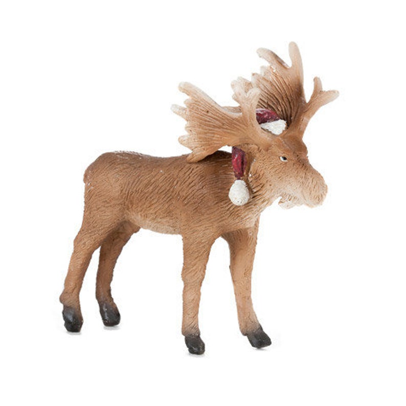 Holiday Fairy Garden Animal Animal with Antlers Santa Moose Holiday Moose Christmas Animal