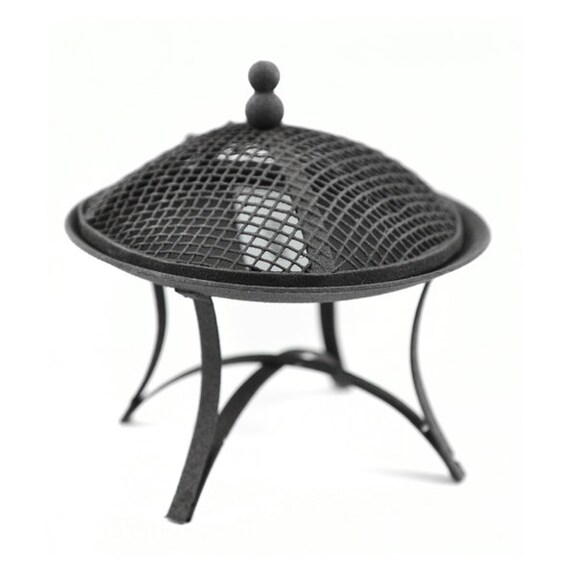 Miniature Dollhouse FAIRY GARDEN Mini Green Metal Rustic Barbecue BBQ Grill NEW