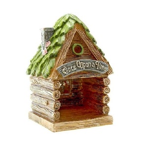 6&quot; Miniature Log Cabin House, Open Front Forest House,  High Fairy Tale Cabin
