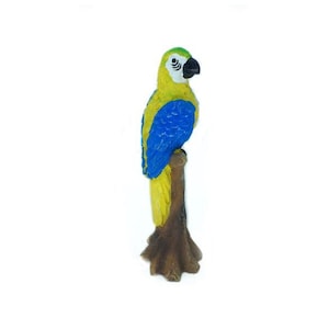 3.5&quot; Miniature Parrot, Rainforest Bird, Exotic Animal, Pirate Pet, Tropical Cake Topper