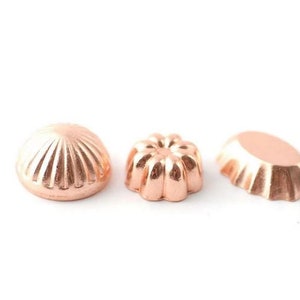 Dollhouse Copper Jello Molds, Set of 3 Miniature Kitchen Molds, Dollhouse Kitchen Supply