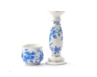 Melody Jane Puppenhaus-Zubehör – Weiße Blumen-Jardiniere Im Maßstab 1:12, Porzellan, Höhe Ca. 7,7 Cm
