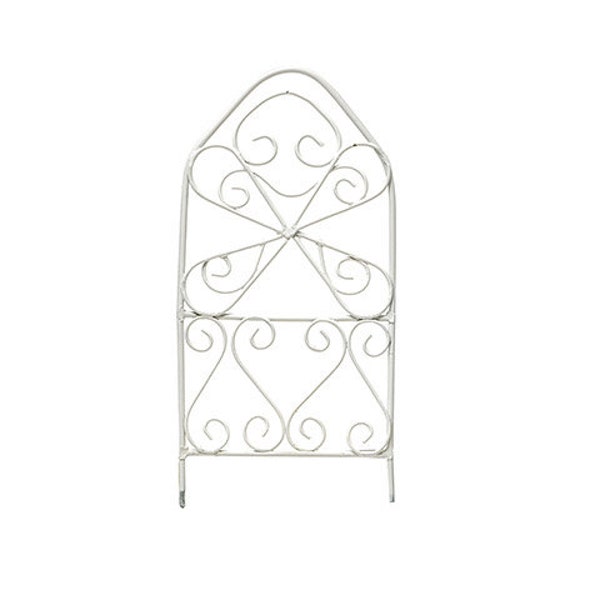 Miniature White Garden Trellis, 6" Filigree Trellis, Fairy Garden Trellis