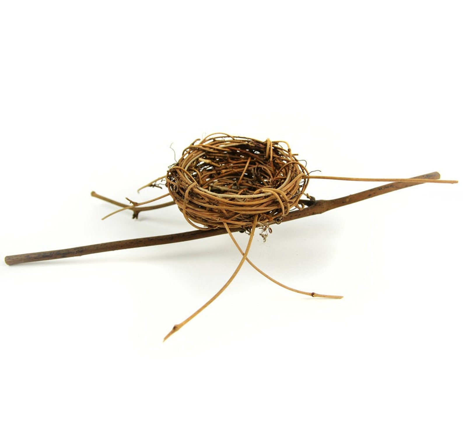 Artificial Twig Birds Nest Nest on a Branch Small Bird Nest Etsy