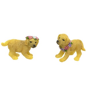 Labrador Puppy Figurines, Miniature Dogs,  Dollhouse Miniature Pets, Cake Topper, Shadow Box Puppies, Gift for Dog Lovers