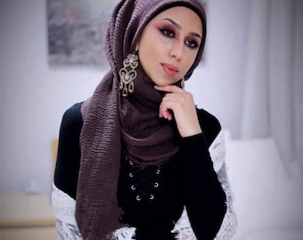 Premium Maxi Cotton Crinkle Hijab Head Scarf Shawl Wrap for women