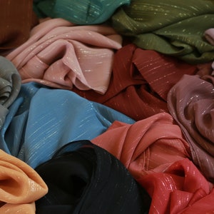 Premium Chiffon Shimmer Glitter sparkle Hijab Head scarf shawl wrap for women
