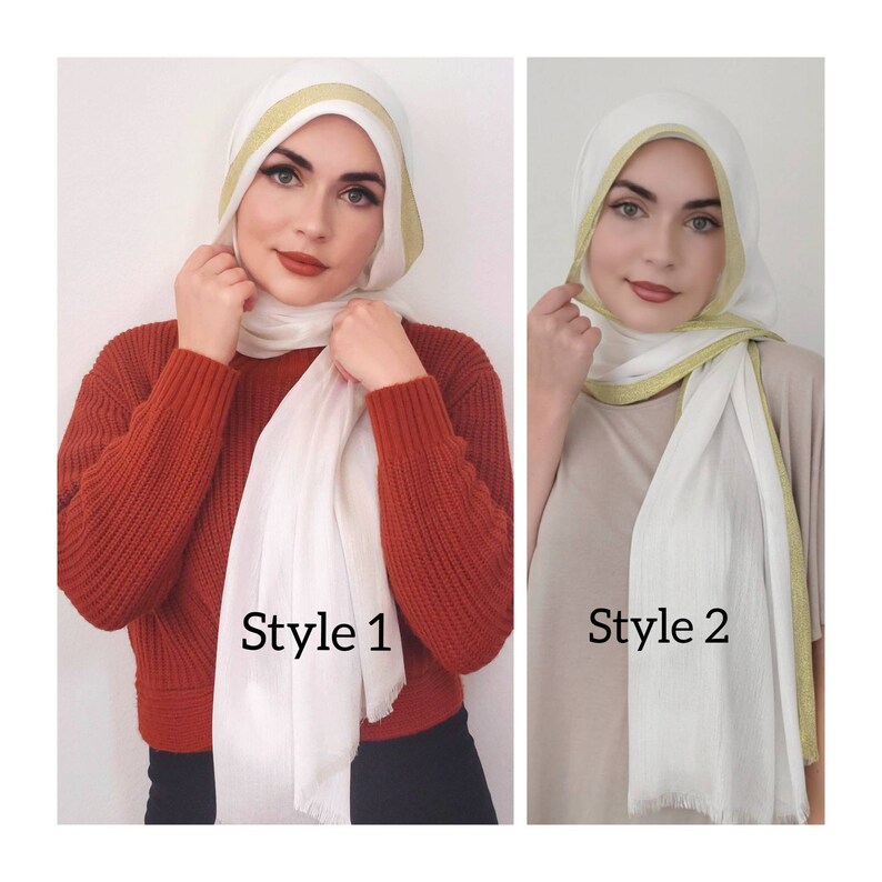 Glitter shimmer Edge Viscose Hijab Wrap Head Scarf shawl for Etsy