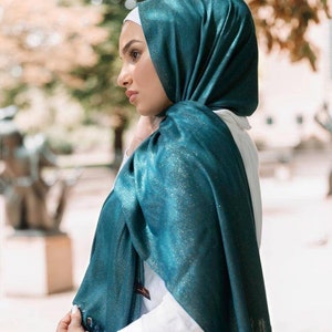 Glitter shimmer sparkle Viscose Hijab Head Scarf Shawl Wrap for women