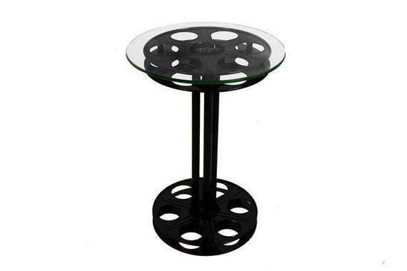 Home Theater Movie Reel Table - Cinema Film Reel End Table - Black Finish -  Brand new components