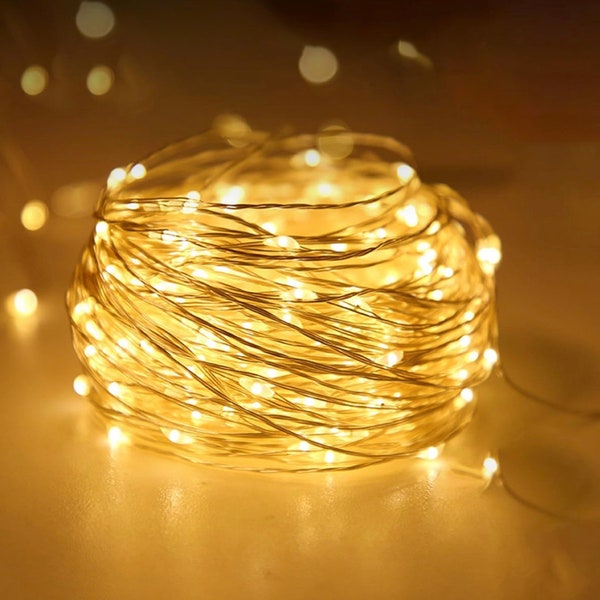 LED Battery Operated String Fairy light Silver Wire warm white Garden/ Home/Christmas/Wedding Party Decoration