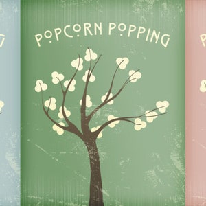 Popcorn Popping Giclée Art Print Blue or Green or Pink LDS Mormon Apricot Tree image 2