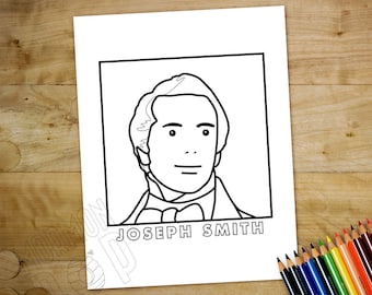Coloring Page • Joseph Smith • Instant PDF Digital Download • Illustrated Mormon LDS
