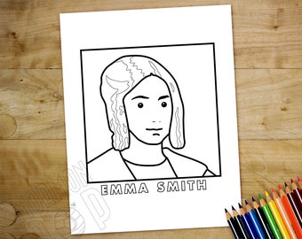 Coloring Page • Emma Smith • Instant PDF Digital Download • Illustrated Mormon LDS