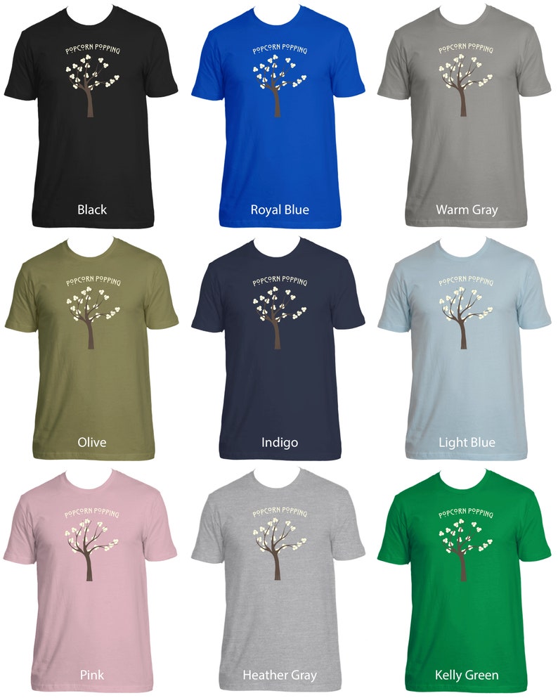 POPCORN POPPING Premium Fitted Tshirt Choose Color Etsy