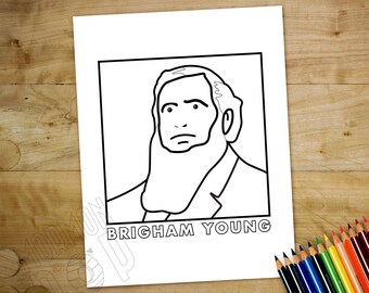 Coloring Page • Brigham Young • Instant PDF Digital Download • Illustrated Mormon LDS