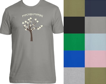 POPCORN POPPING • Premium Fitted T-Shirt • Choose Color • Unisex Graphic Tee Shirt • On the Apricot Tree