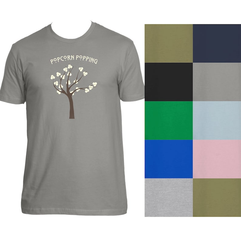 POPCORN POPPING Premium Fitted Tshirt Choose Color Etsy
