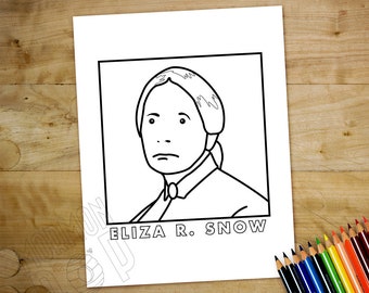 Coloring Page • Eliza R. Snow • Instant PDF Digital Download • Illustrated Mormon LDS