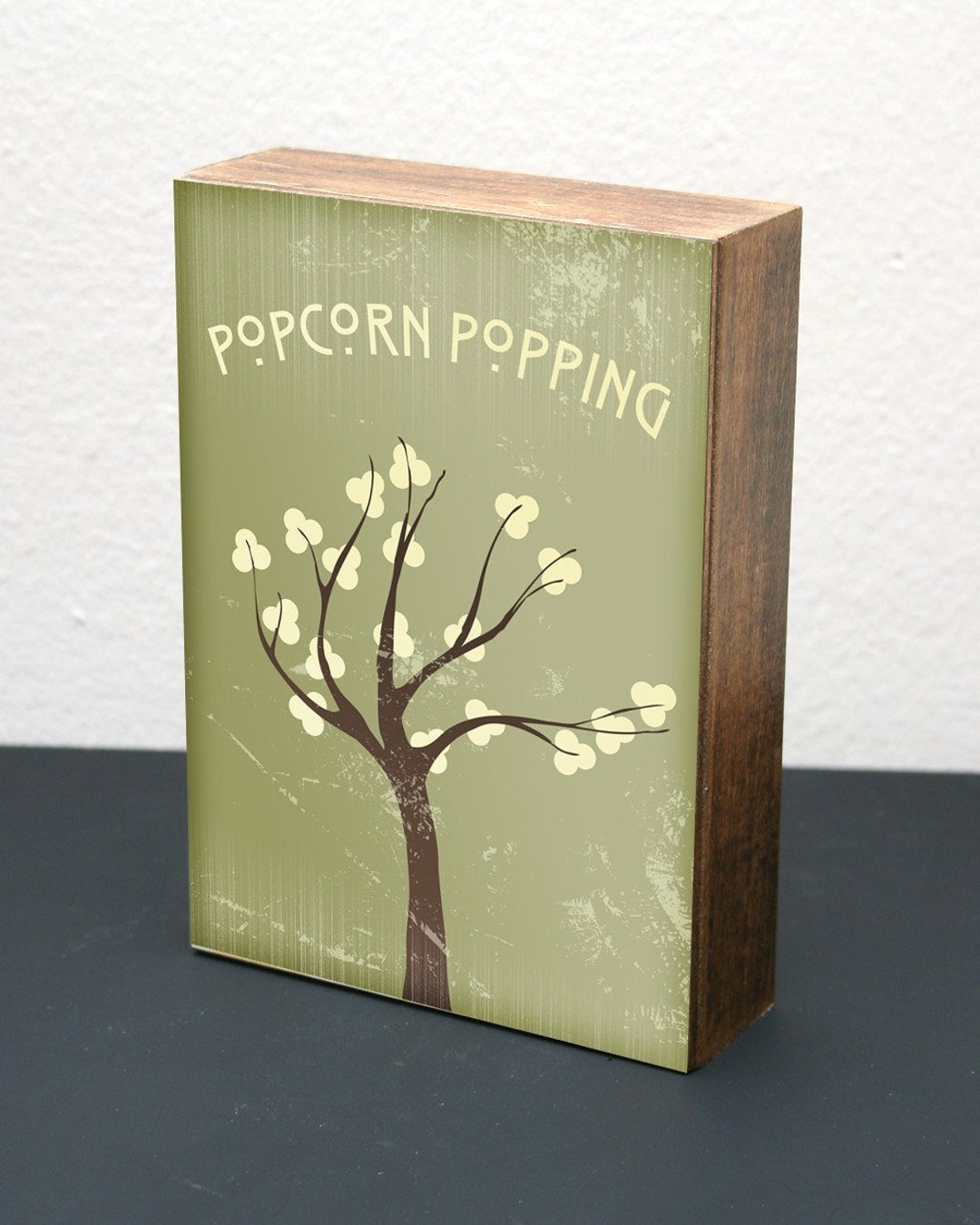 Popcorn Popping 5x7 Wood Block Art LDS Mormon Apricot Tree Etsy