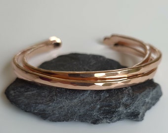 14k Rose Gold Filled Bangle Bracelet | Adjustable Oval Stacking Cuff