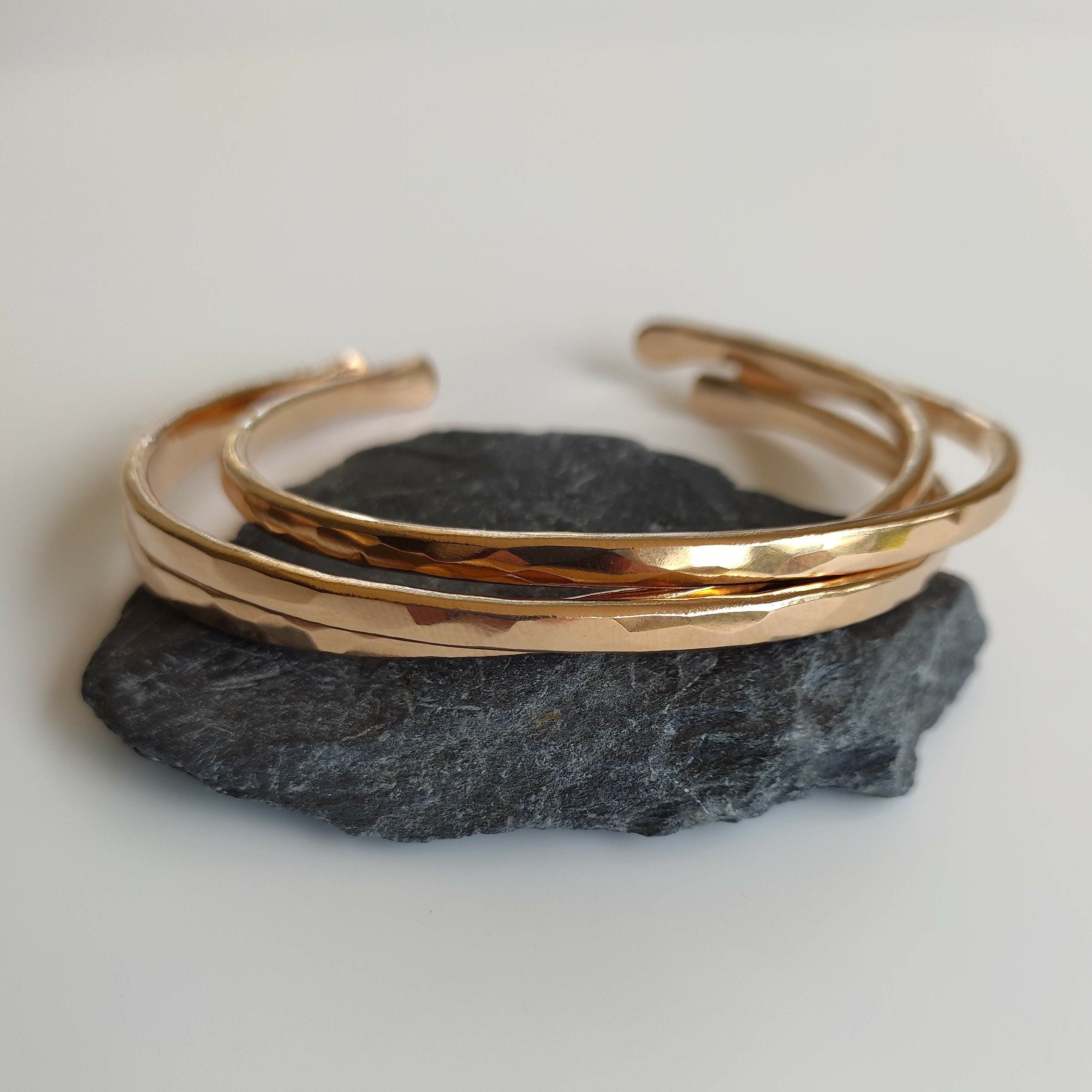 Bronze Bangle Bracelet: Adjustable Oval Stacking Cuff