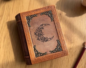 handmade Mini  journal Crescent moon