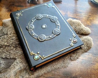 Large leather blank journal Five elements