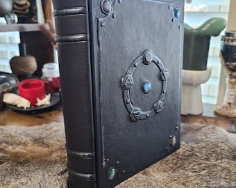Five elements.  Handmade blank leather journal
