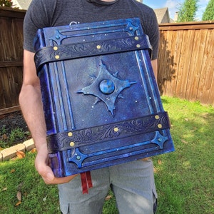 Large blank leather journal Nebula. 9.5"x13".