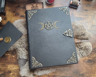 Libro Delle Ombre In Pelle Con Lucchetto - Diario Vintage Per Incantesimi E Preghiere - Foto 6