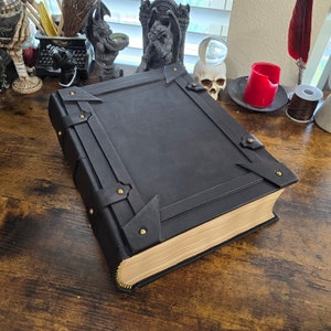 Black leather journal,  Medieval style.  Blank book