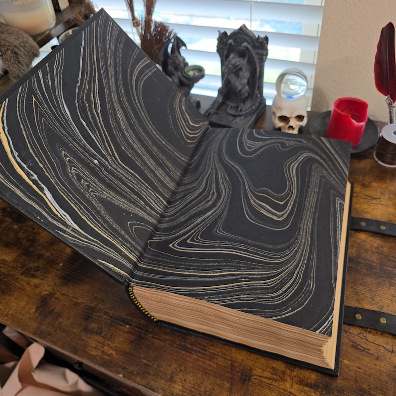 Black leather journal, Medieval style. Blank book image 6
