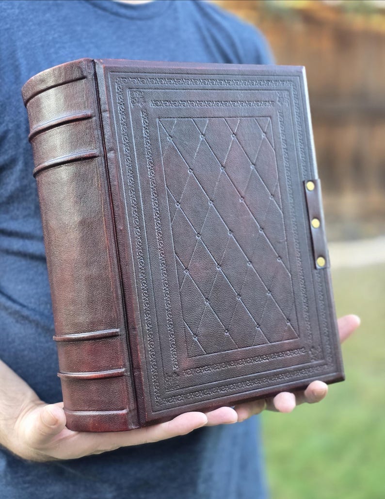 Giant medieval blank leather journal by Velimira Designs. 1000 sheets. image 1