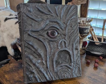 The Watcher - Sculpted Leather Journal. 8.5"x11". In stock