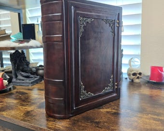 Large blank medieval leather journal. 9"×12". In stock