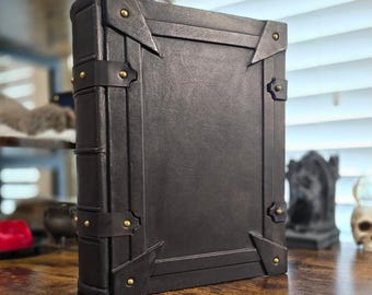 Black leather journal,  Medieval style.  Blank book